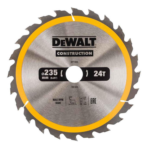 Dewalt Construction Saw Blade 235mm x 30mm 24T image