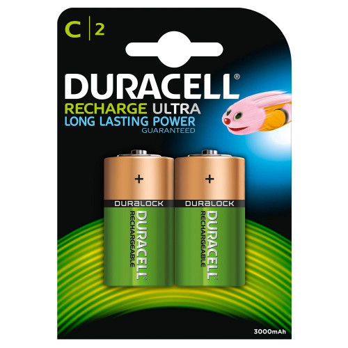 Duracell Recharge Ultra C Batteries Pack of 2 image