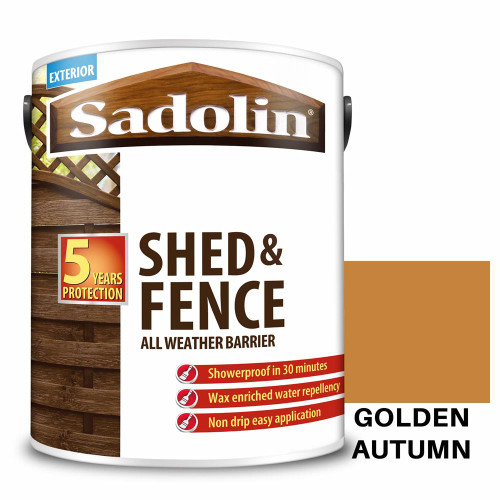 Sadolin Shed & Fence Wood Stain - Golden Autumn 5 Litres image