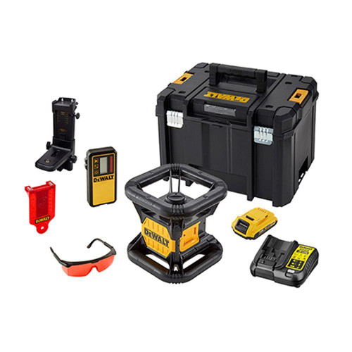 Dewalt DCE074D1R Rotary Laser 457m + Detector - RED Beam