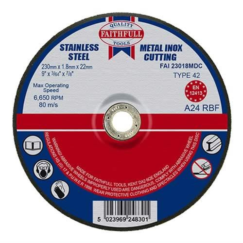 Depressed Centre Metal Cut Off Disc 230 x 1.8 x 22mm