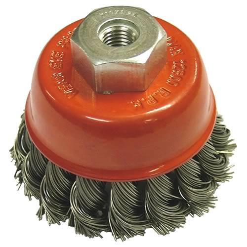 Wire Cup Brush Twist Knot 100mm M14 x 0.50mm Steel Wire