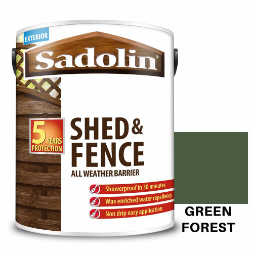 Sadolin Shed & Fence Wood Stain - Green Forest 5 Litres image