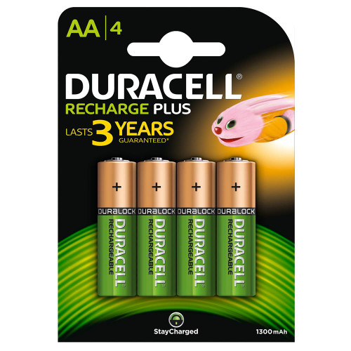 Duracell Recharge Plus AA Batteries Pack of 4 image