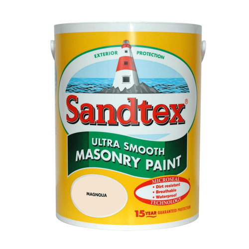 Sandtex Microseal Smooth Masonry Paint Magnolia 5L