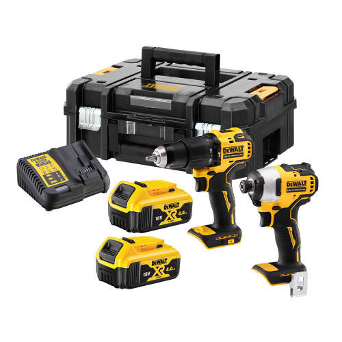 Dewalt DCK2062M2T 18V XR Brushless 2 Piece Kit with 2x 4.0Ah Batteries, Charger and Case image
