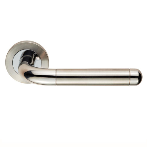 Eurospec Steelworx Shore SWL Lever  Screw On Rose - Dual Finish image