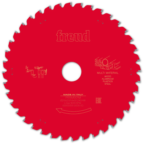 Freud Multimaterial Mitre Saw Blade 210mm x 30mm 40T Corded image