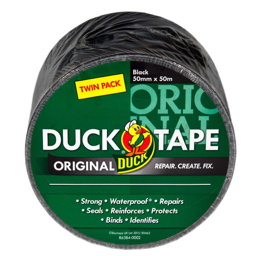 Duck Tape Original Black 50mm x 50m (2) Twin Pack image