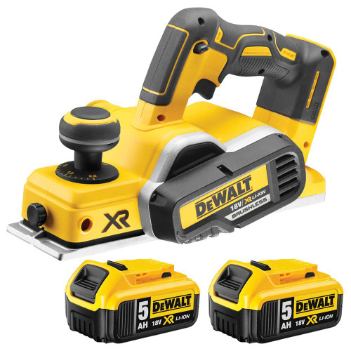 Dewalt DCP580 18V XR 82mm Brushless Planer with 2x 5.0Ah Batteries, Charger & Case