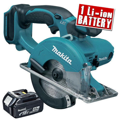 Makita 18v Li-ion Metal Cutting Saw Body + 1 x 4.0Ah Battery image