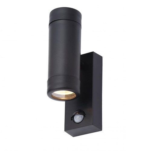 Coast Neso Outdoor Up/Down Wall Light With PIR - Black image
