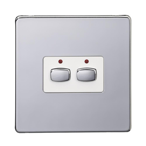 Energenie MiHome 2-Gang Light Switch Chrome image