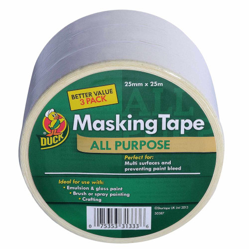 Duck Tape All Purpose Masking 25mm x 25m Triple Pack image