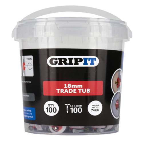 Gripit 18mm Red Plasterboard Fixing - Pack of 100 image