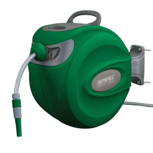 Faithfull Auto Hose Reel With Wall Bracket 30m