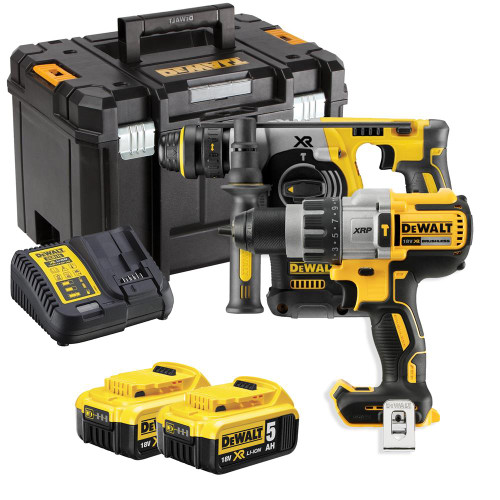 Dewalt DCK229P2T 18V XR Brushless Combi Drill and SDS+ with 2 x 5Ah Batteries, Charger Case image