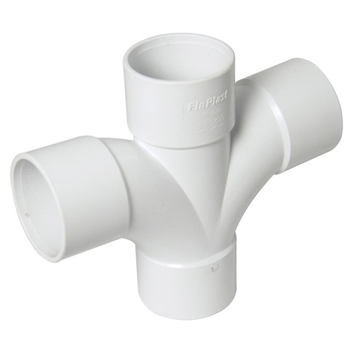 Floplast 40mm White ABS 92.5° Cross Tee - Pack of 10