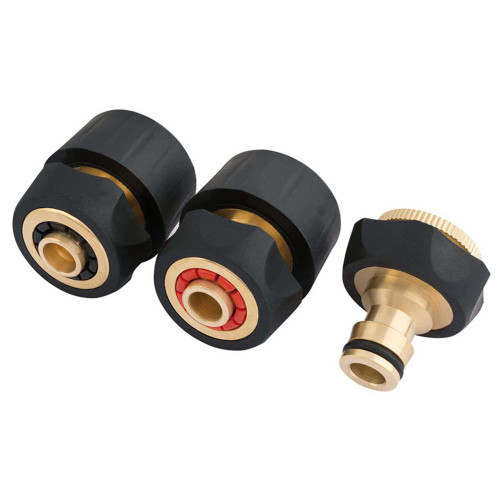 Draper 24529 Brass and Rubber Hose Connector 3 Piece Set image