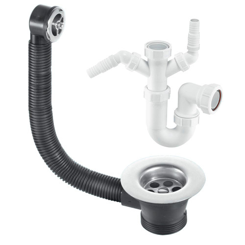 McAlpine 1 1/2'' Sink Combined waste & Overflow Trap with Twin 135 Nozzles image