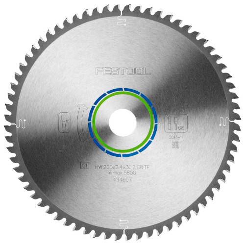 Festool 260mm x 30mm 68T Circular Saw Blade for Aluminium & Plastics image