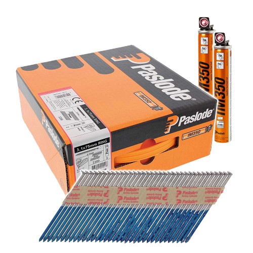 Paslode 34° 75 x 3.1mm Hot Dip Galvanised IM350+ Collated Nails - Pack of 2200 image