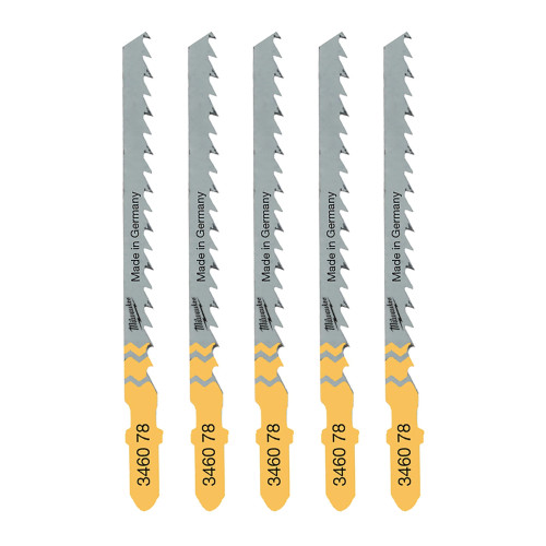 Milwaukee T101D 75mm x 4mm Clean & Splinter Free Jigsaw Blades - PK5 image