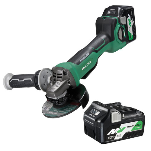 Hikoki G3613DB/JRZ 36V MultiVolt 125mm Brushless Grinder with 2 x 2.5Ah Batteries, Charger & Case image