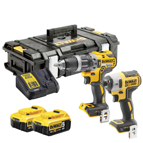 Dewalt DCK2500P2B-GB 18V XR Tool Connect 2 Piece Kit with x 5Ah Batteries, Charger and Case image
