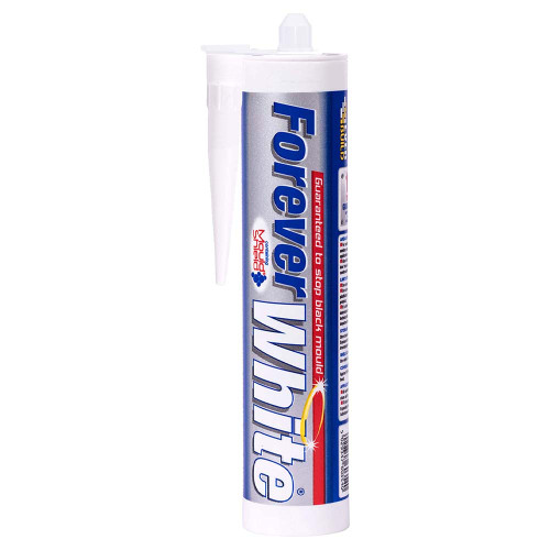 Everbuild Forever White Anti-mould Silicone Sealant, White, 295 mlt