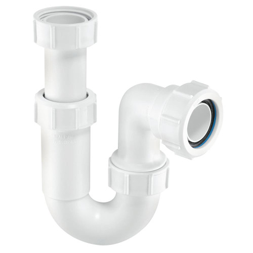 McAlpine 1 1/2'' Adjustable Inlet Tubular Swivel 'P' Trap 75mm Water Seal