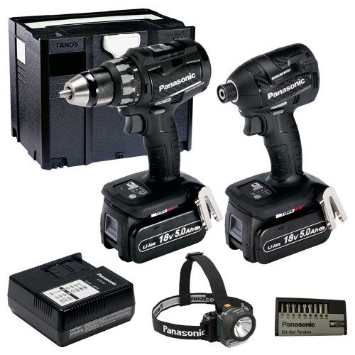 Panasonic 18v Brushless 5.0Ah Drill Driver and Impact Driver 2 Piece Kit