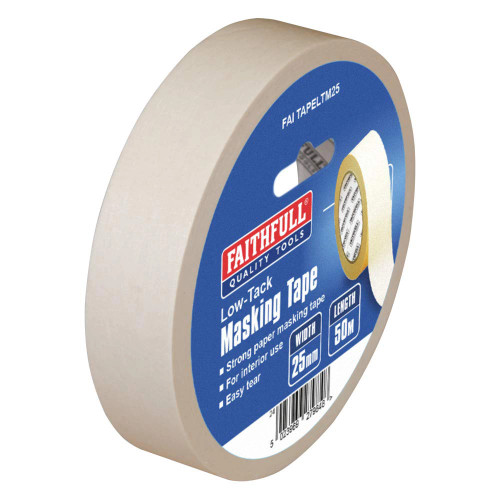 Faithfull Low Tack Masking Tape 25mm x 50m image