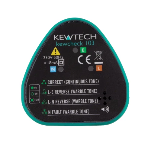 Kewtech KEWCHECK103 103 Socket Tester w/Audible Tone & LED image