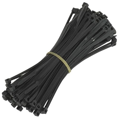 Cable Ties Black 300mm x 4.8mm Pack of 100