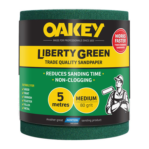 Oakey Liberty Green Sanding Roll 115x5m G80 image