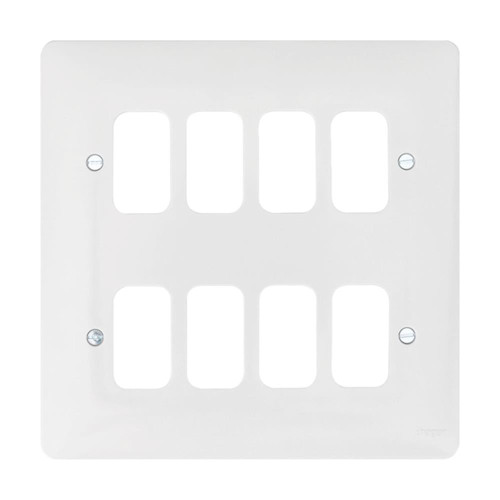 Selectric 8 Gang Modular Plate - White | Selectric Sockets & Switches ...
