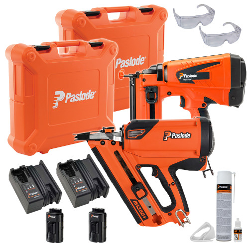 Paslode IM350 Plus Lithium and IM65 First Fix Straight Second Nail Gun Pack image