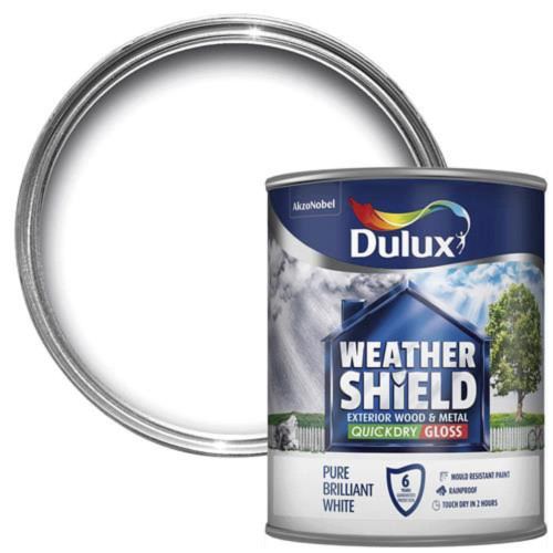 Dulux Weathershield Quick Dry Satin Pure Brilliant White Paint (2.5 Litre) image