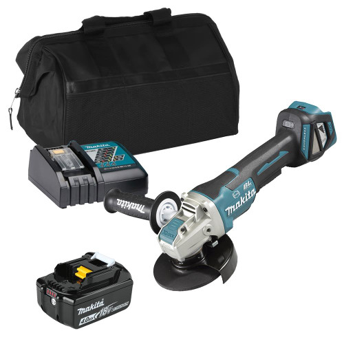 Makita DGA469 18V LXT 115mm Brushless X-LOCK Grinder with 1 x 3.0Ah Battery, Charger & Bag image