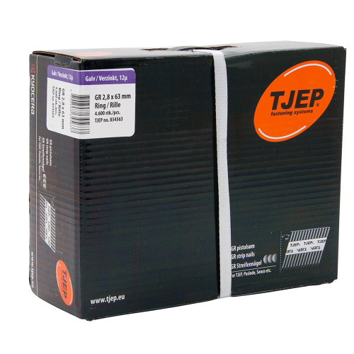 Tjep 63 x 2.8mm 34° Ring Shank Galv Nails - Box of 4600 image