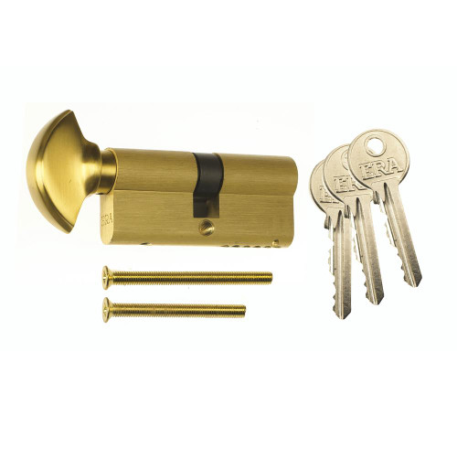 ERA 35/35 Euro Profile Thumbturn 6 Pin Cylinder- Brass image