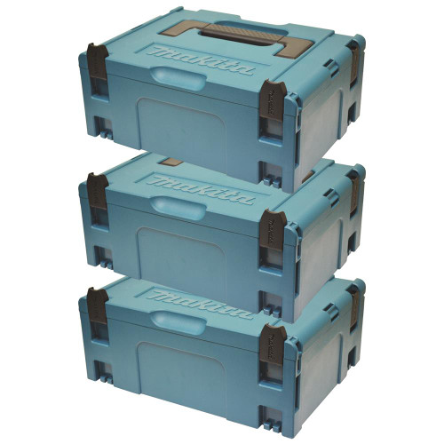 Makita 8215500PK3 MakPac Medium Stackable Case (396 x 296 157mm) - Pack of 3 image