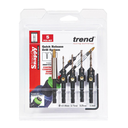 Trend SNAP/F/CS/SET Trend Snappy Centrotec Compatible Drill/Countersink 5 Piece Set image