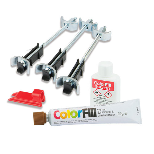 Unika ColorFill & Easibolt Worktop Install Repair Kit - Oak image