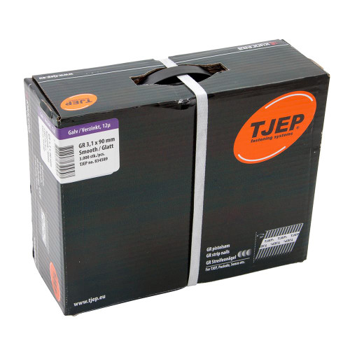 Tjep 90 x 3.1mm 34° Smooth Shank Galv Nails - Box of 3000 image