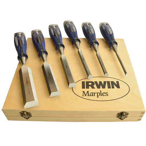 Irwin Marples M750 6 Piece Pro Bevel Edge Chisel Set in Wooden Box image