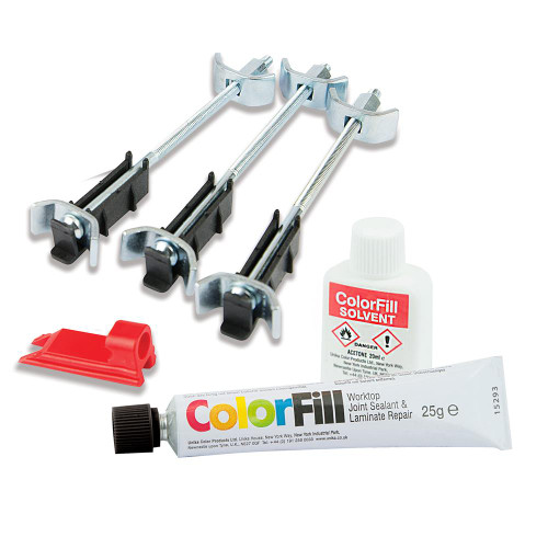 Unika ColorFill & Easibolt Worktop Install Repair Kit - Black Granite image