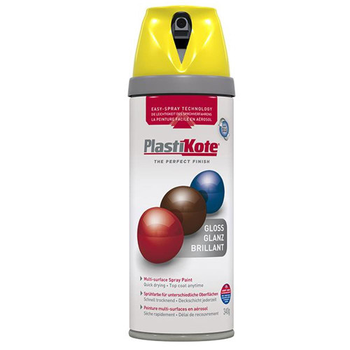 Plastikote Twist & Spray Gloss 400ml New Yellow image
