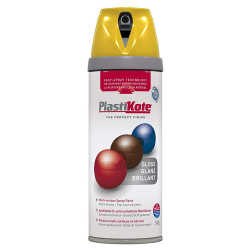 Plastikote Twist & Spray Gloss 400ml Yellow image